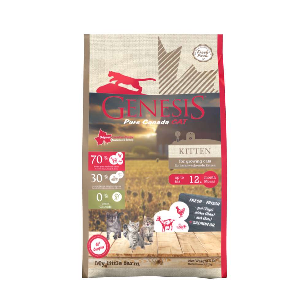 Produktabbildung Genesis Katzen-Trockenfutter Kitten, Ziege/Huhn/Ente
