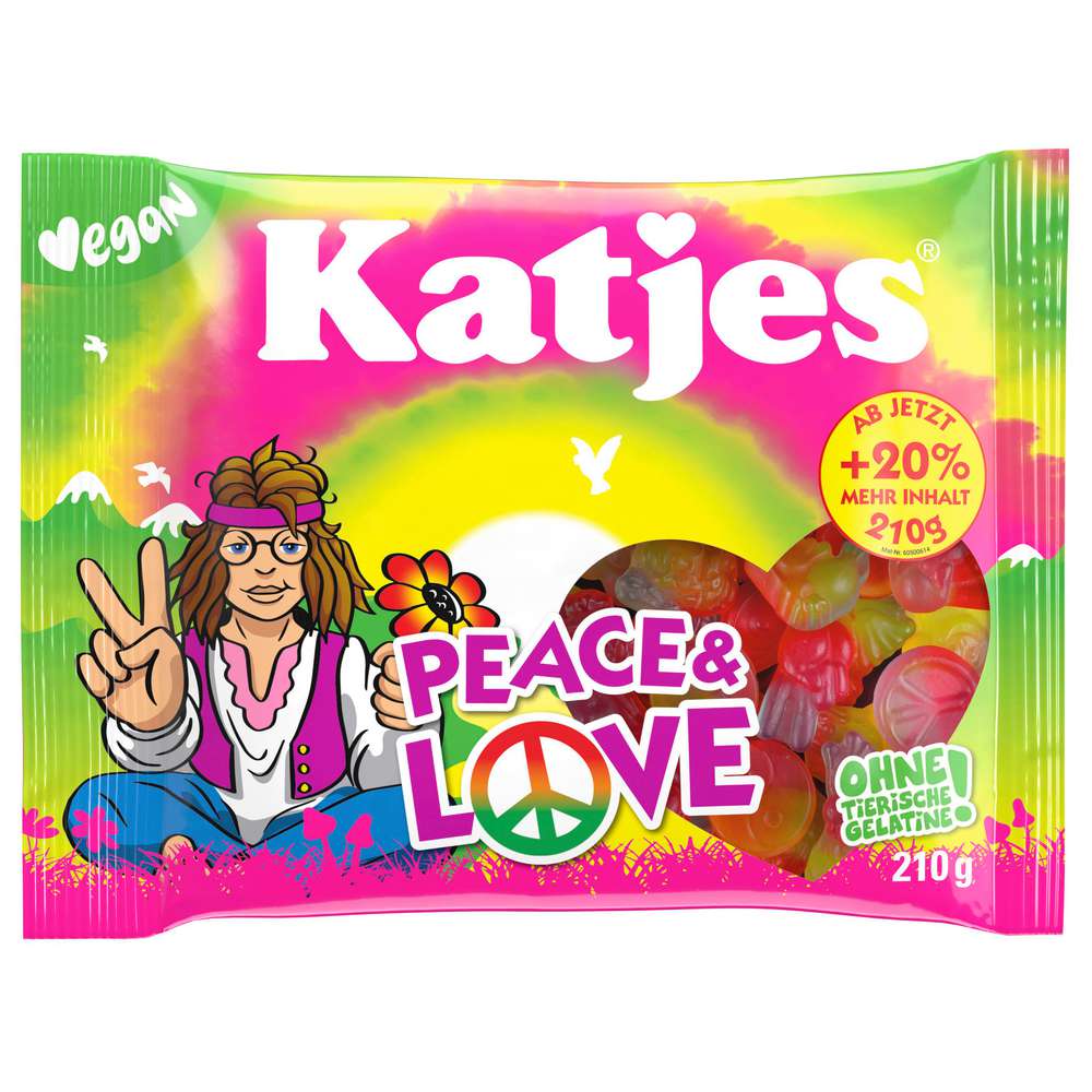 Produktabbildung Katjes Fruchtgummi Peace & Love, Vegan