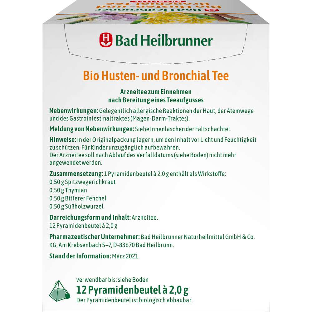 Produktabbildung Bad Heilbrunner Bio Husten- und Bronchial Tee