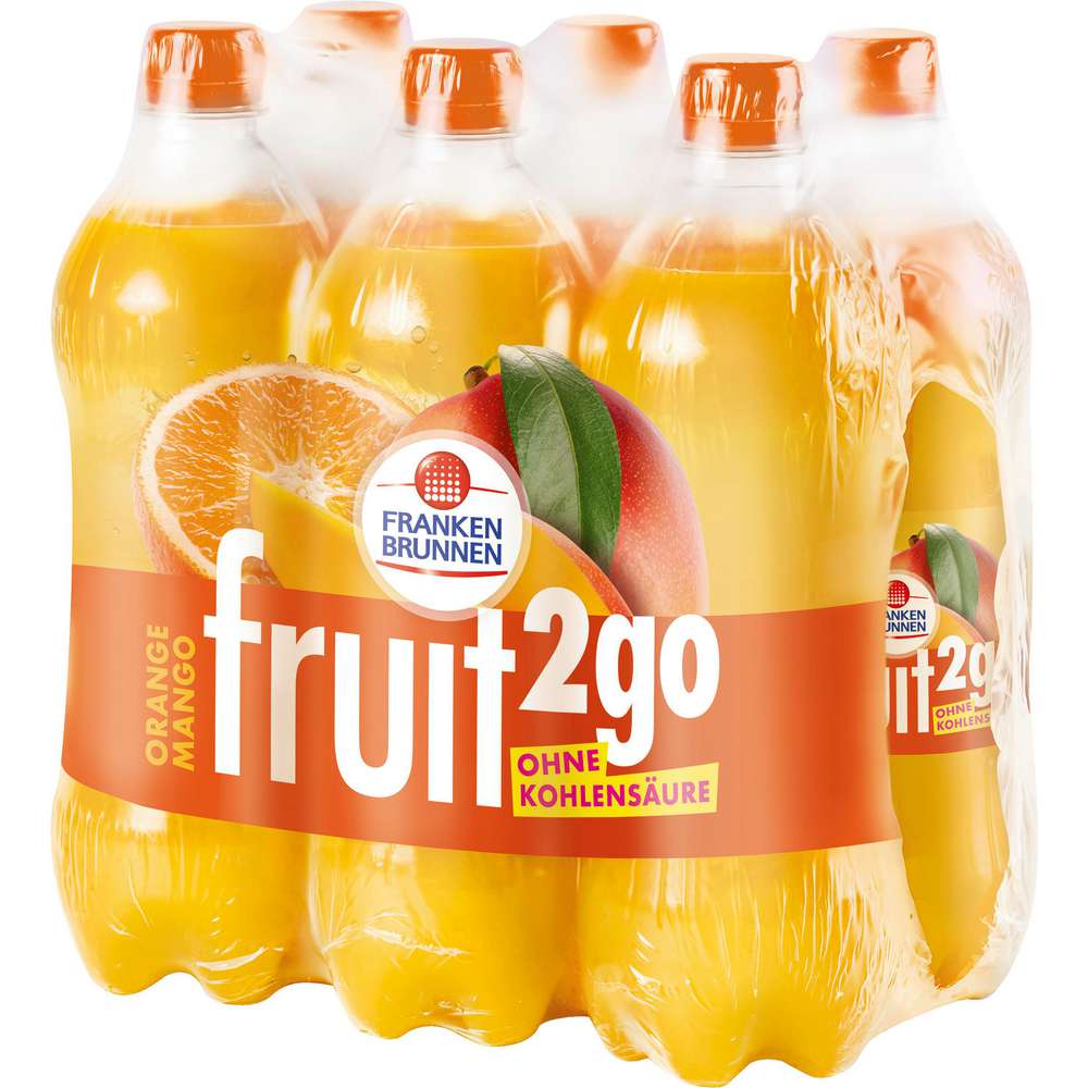 Produktabbildung Franken Brunnen Erfrischungsgetränk Fruit2go, Orange-Mango (6x 0,750 Liter)