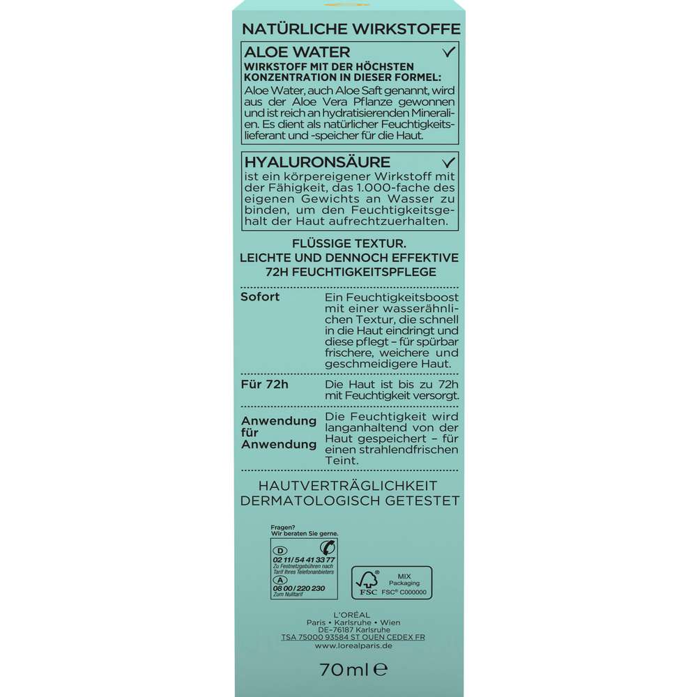 Produktabbildung L'Oreal Paris Feuchtigkeits-Fluid Hydra Genius Aloe Water