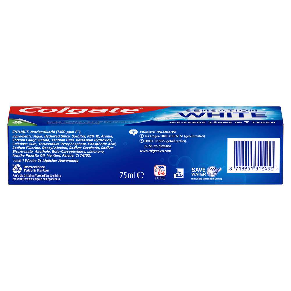 Produktabbildung Colgate Zahncreme Sensation White