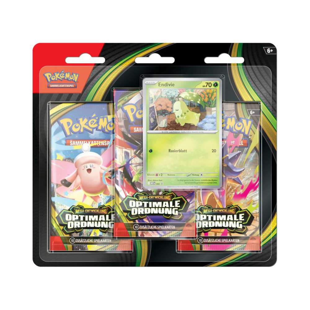 Produktabbildung Pokémon Sammelkarten Mega-Entwicklung Optimale Ordnung 3-Pack-Blister ME03