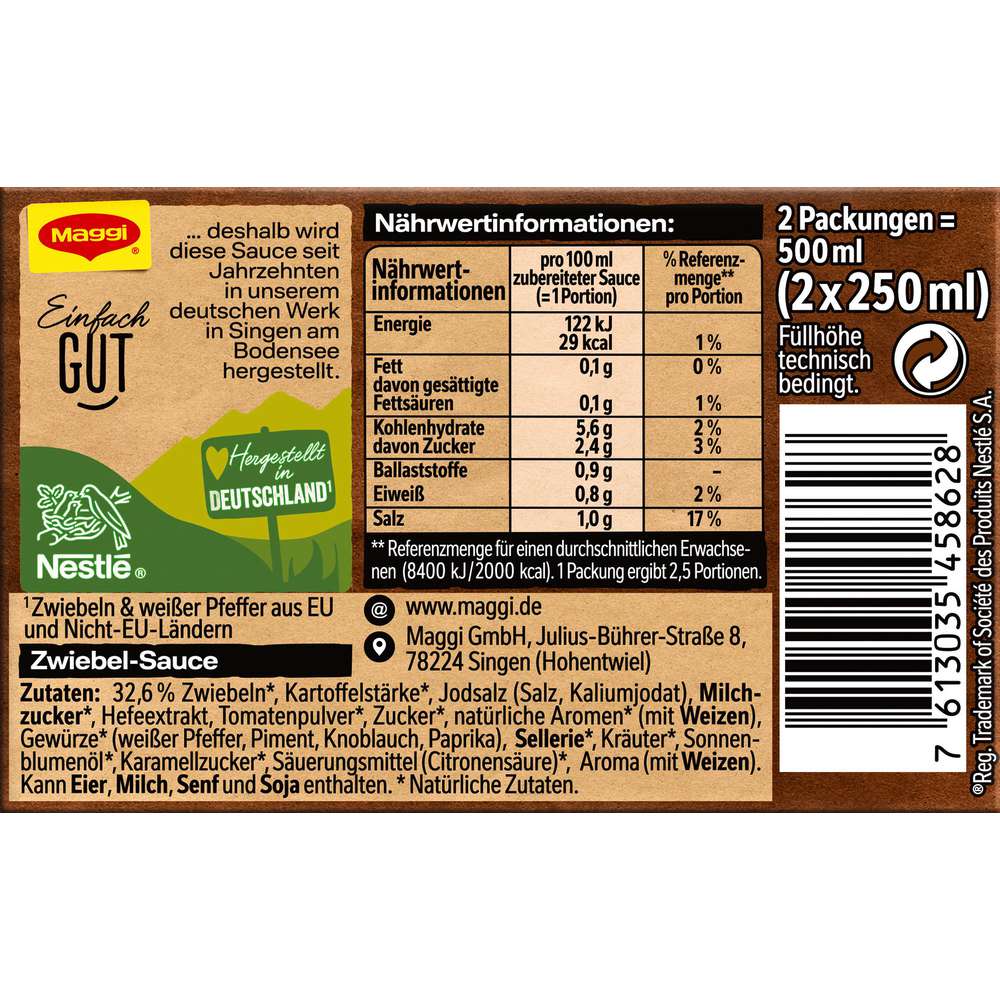 Produktabbildung Maggi Delikatess-Sauce, Zwiebel