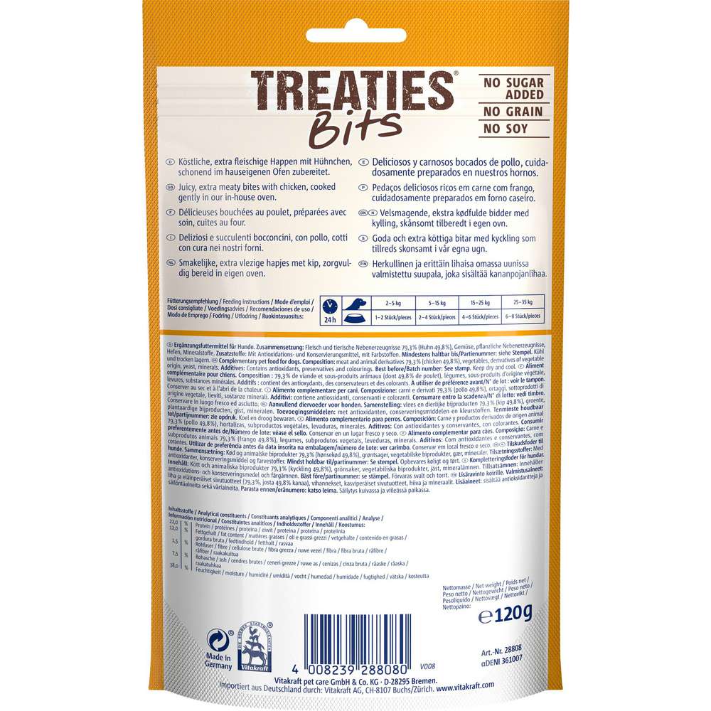 Produktabbildung Vitakraft Hunde-Snack Treaties Bits, Huhn/Bacon