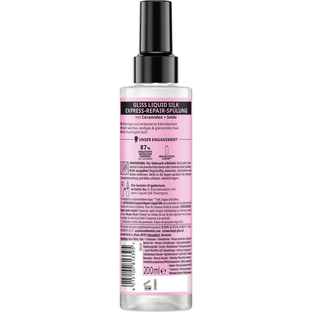 Produktabbildung Schwarzkopf Gliss Kur Express Haarspülung, Liquid Silk