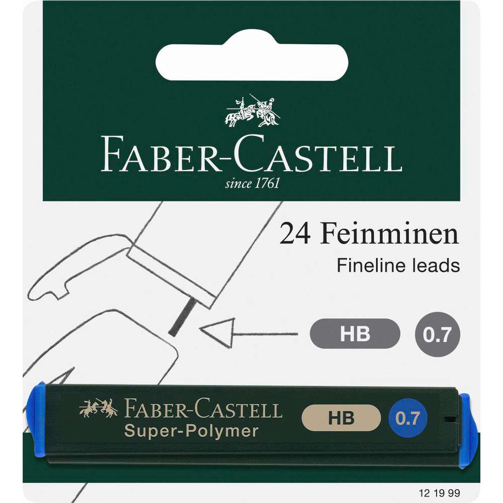 Produktabbildung Faber-Castell Bleistift Feinminen HB, 0,7 mm, 2x12 Stück