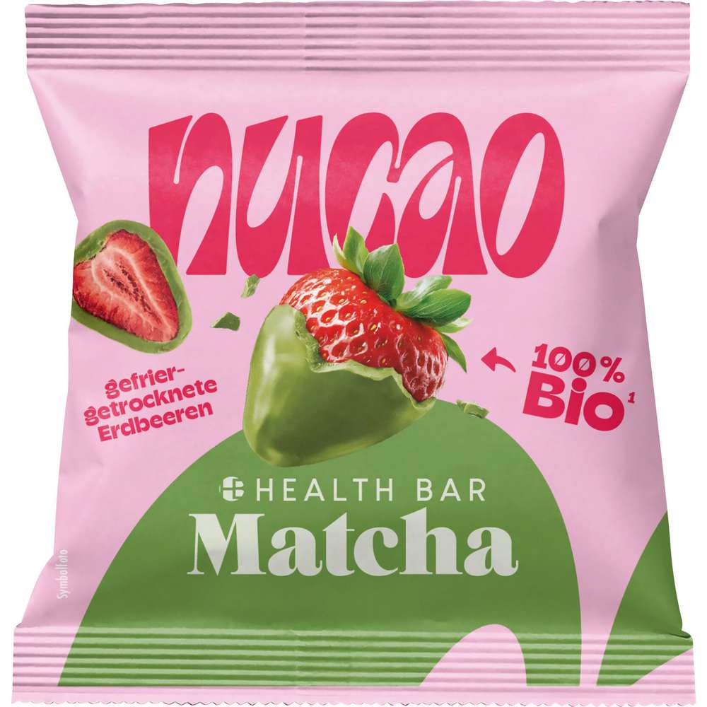 Produktabbildung nucao Crunchy Erdbeeren mit Matcha, gefriergetrocknet