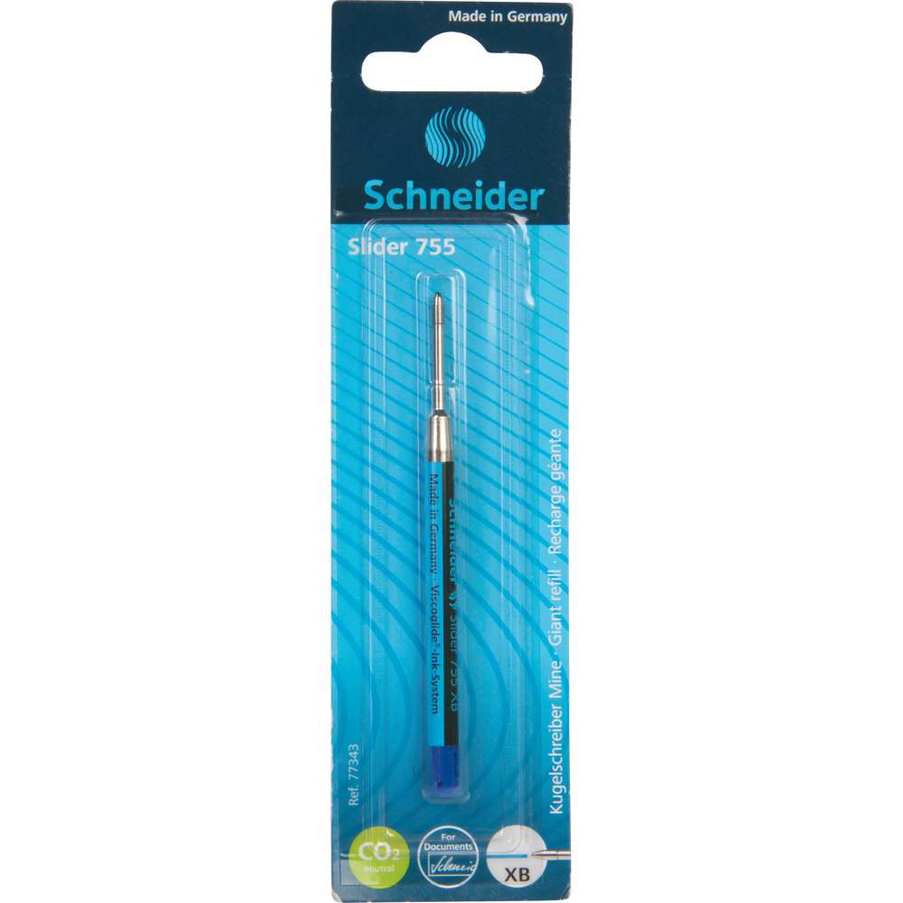 Produktabbildung Schneider Kugelschreiber Ersatzmine Slider 755 extra breit, blau