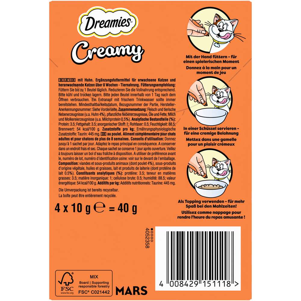 Produktabbildung Dreamies Katzen-Snack Creamy mit Huhn