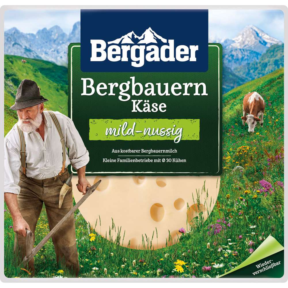 Produktabbildung Bergader Bergbauern Käsescheiben, mild-nussig