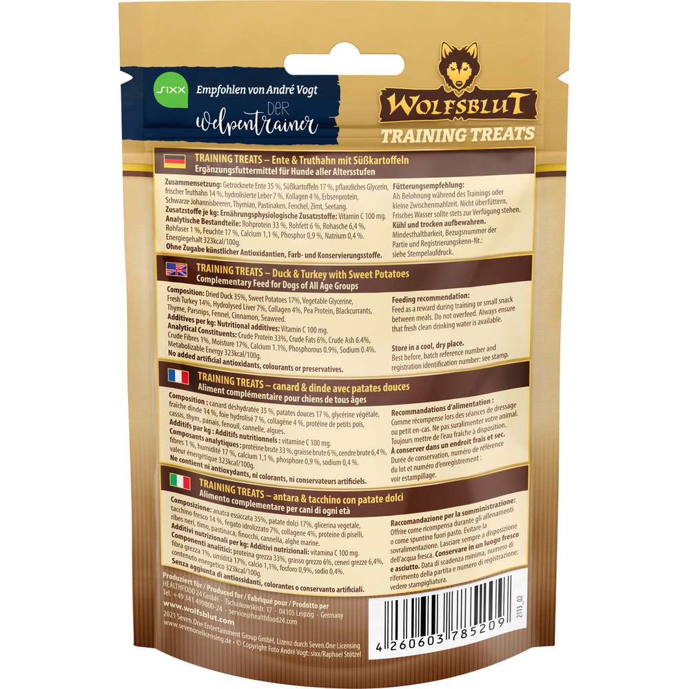 Produktabbildung Wolfsblut Hunde-Trainingsleckerlis, Wildente / Truthahn 