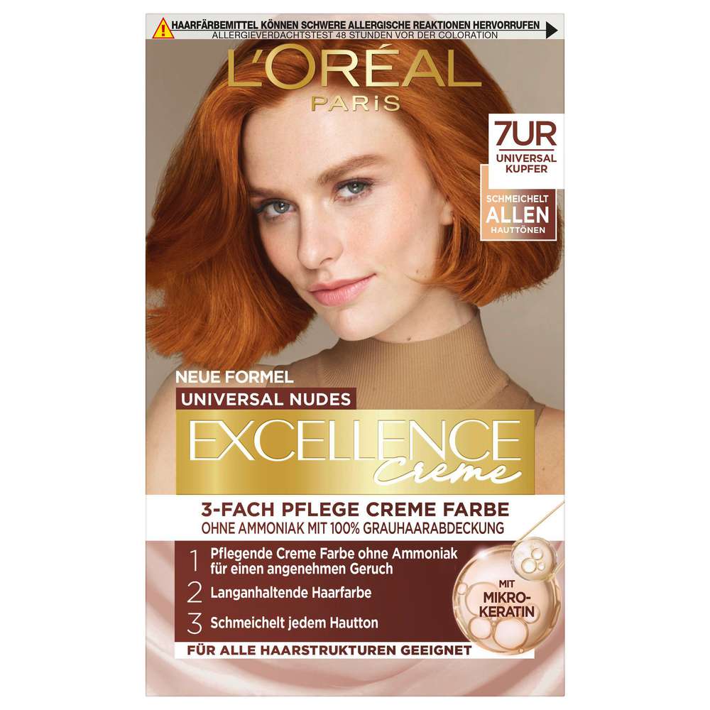 Produktabbildung L'Oreal Paris Haarfarbe Excellence, Nudes 7 Universalkupfer