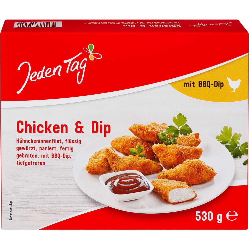 Produktabbildung Jeden Tag Chicken Nuggets + Dip, tiefgekühlt