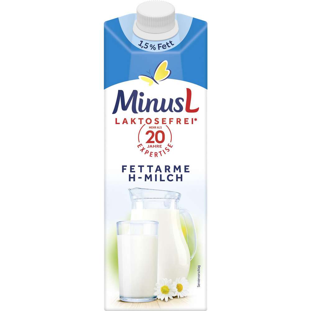 Produktabbildung Minus L Fettarme H-Milch 1,5% Fett, laktosefrei
