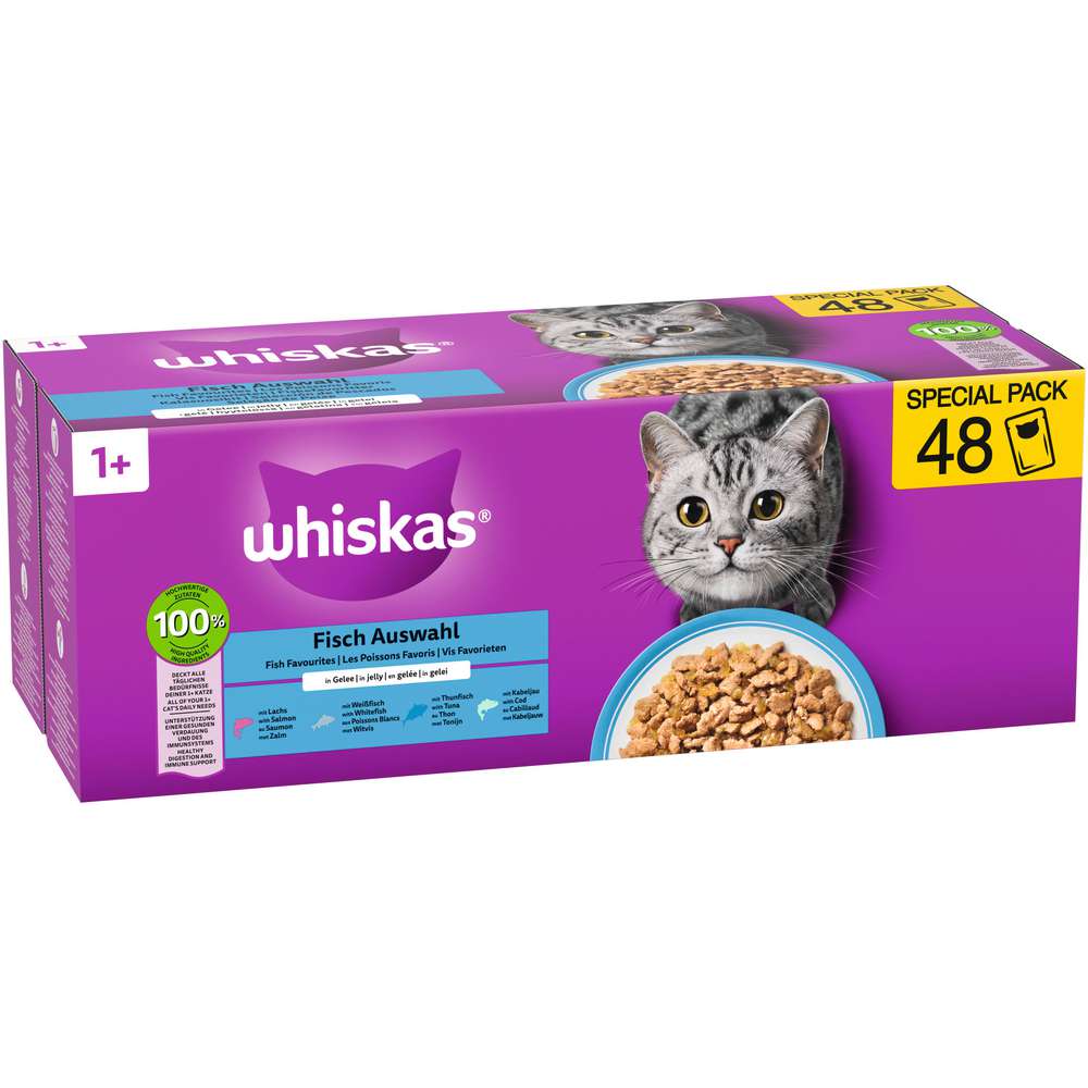 Produktabbildung Whiskas Katzen-Nassfutter, Fisch in Gelee