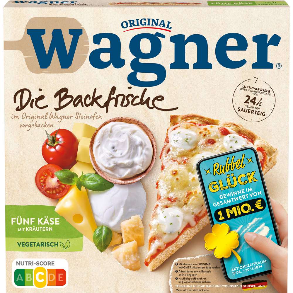 Produktabbildung Wagner Die Backfrische Pizza Fünf Käse, tiefgekühlt