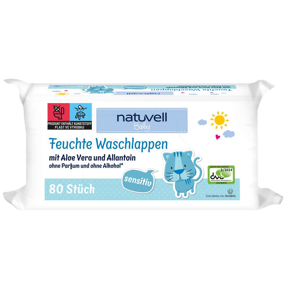 Produktabbildung natuvell Feuchte Waschlappen Baby