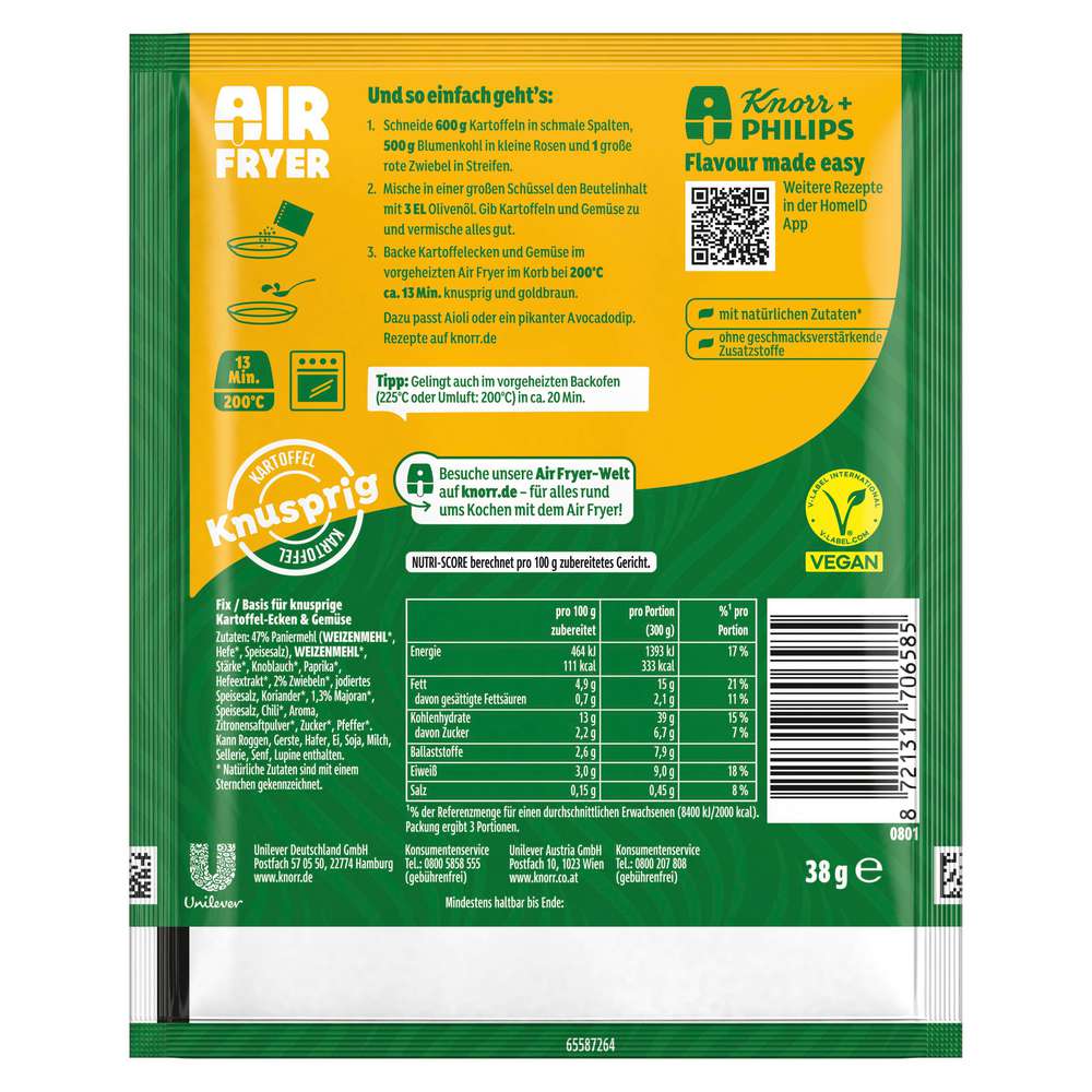 Produktabbildung Knorr Fix-Würzmischung Airfryer, Kartoffelecken