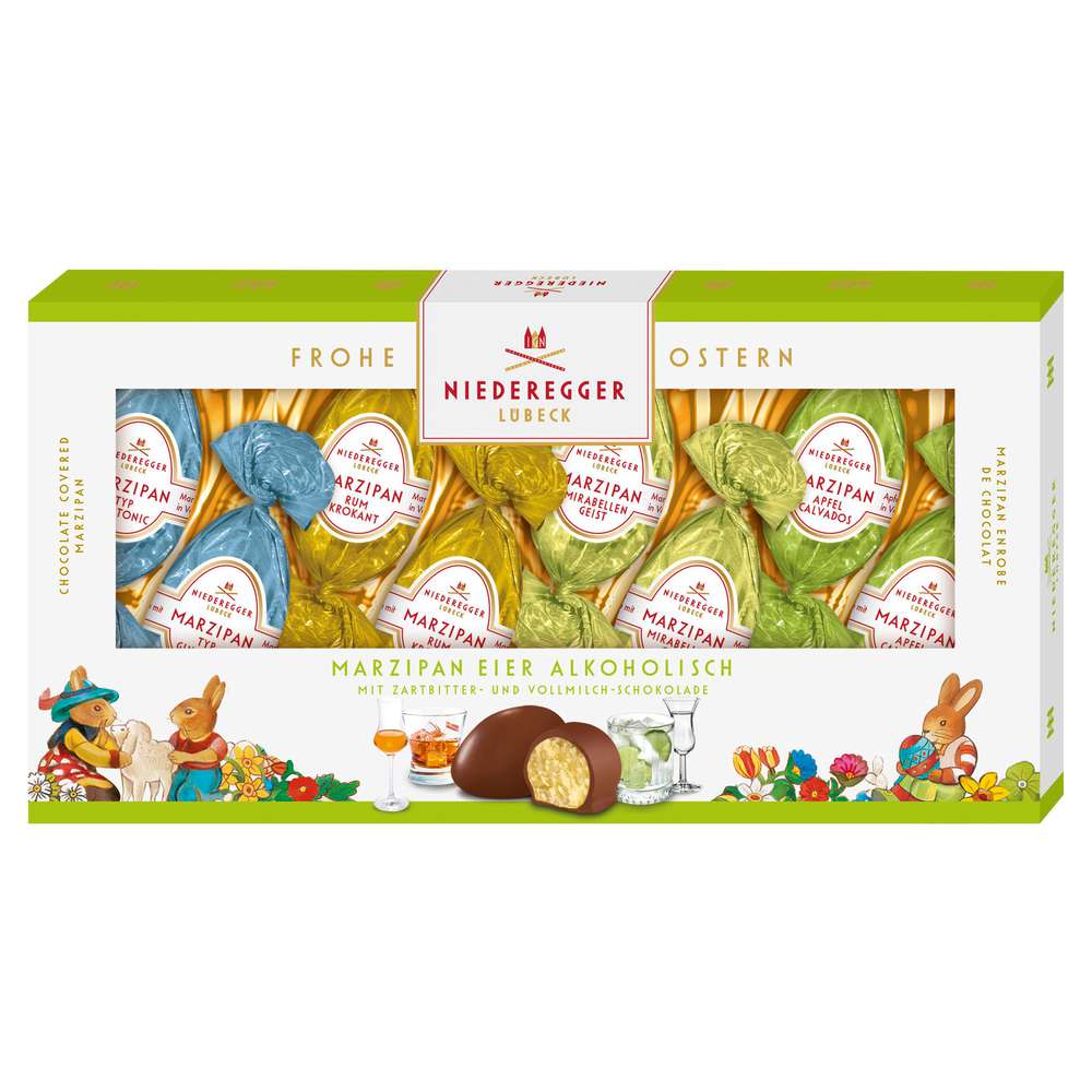 Produktabbildung Niederegger Pralinen Eier Marzipan Variationen, alkoholhaltig
