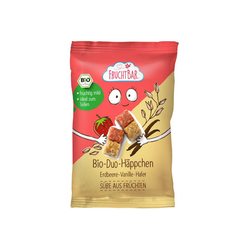 Produktabbildung Fruchtbar Bio Duo-Häppchen, Erdbeere/Vanille/Hafer