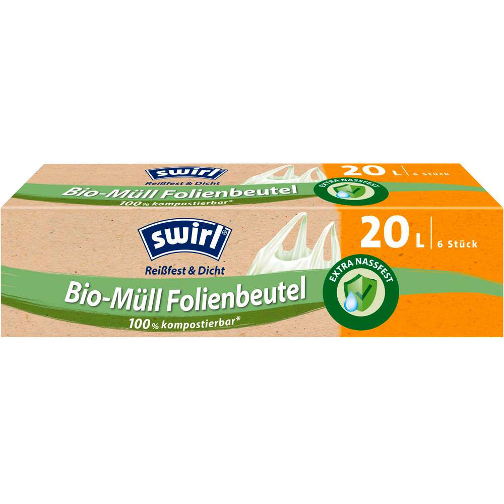 Produktabbildung Swirl Bio-Müll Folienbeutel mit Tragegriff, 20l