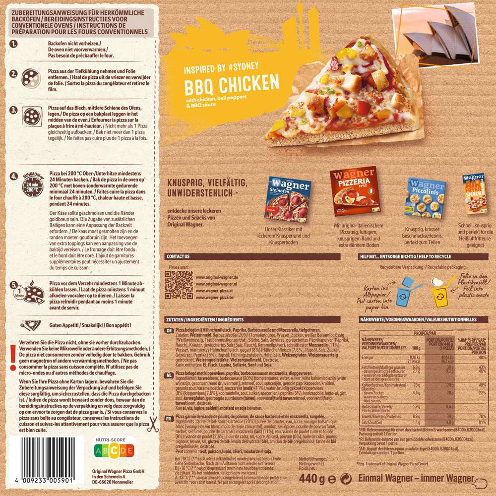 Produktabbildung Wagner Big City Pizza Sydney, tiefgekühlt