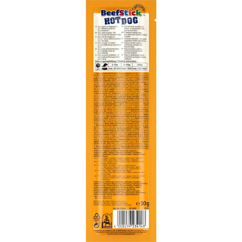 Produktabbildung Vitakraft Hunde-Snack Beef Stick, Hot Dog, Rind