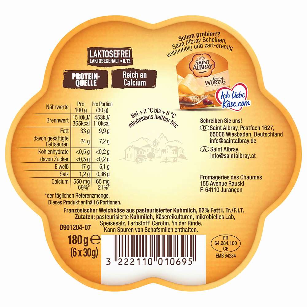 Produktabbildung Saint Albray Weichkäse, Gourmand & Cremeux Portionen