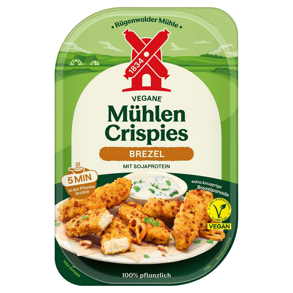 Produktabbildung Rügenwalder Mühle Vegane Mühlen Crispies Brezel, Typ Hähnchen