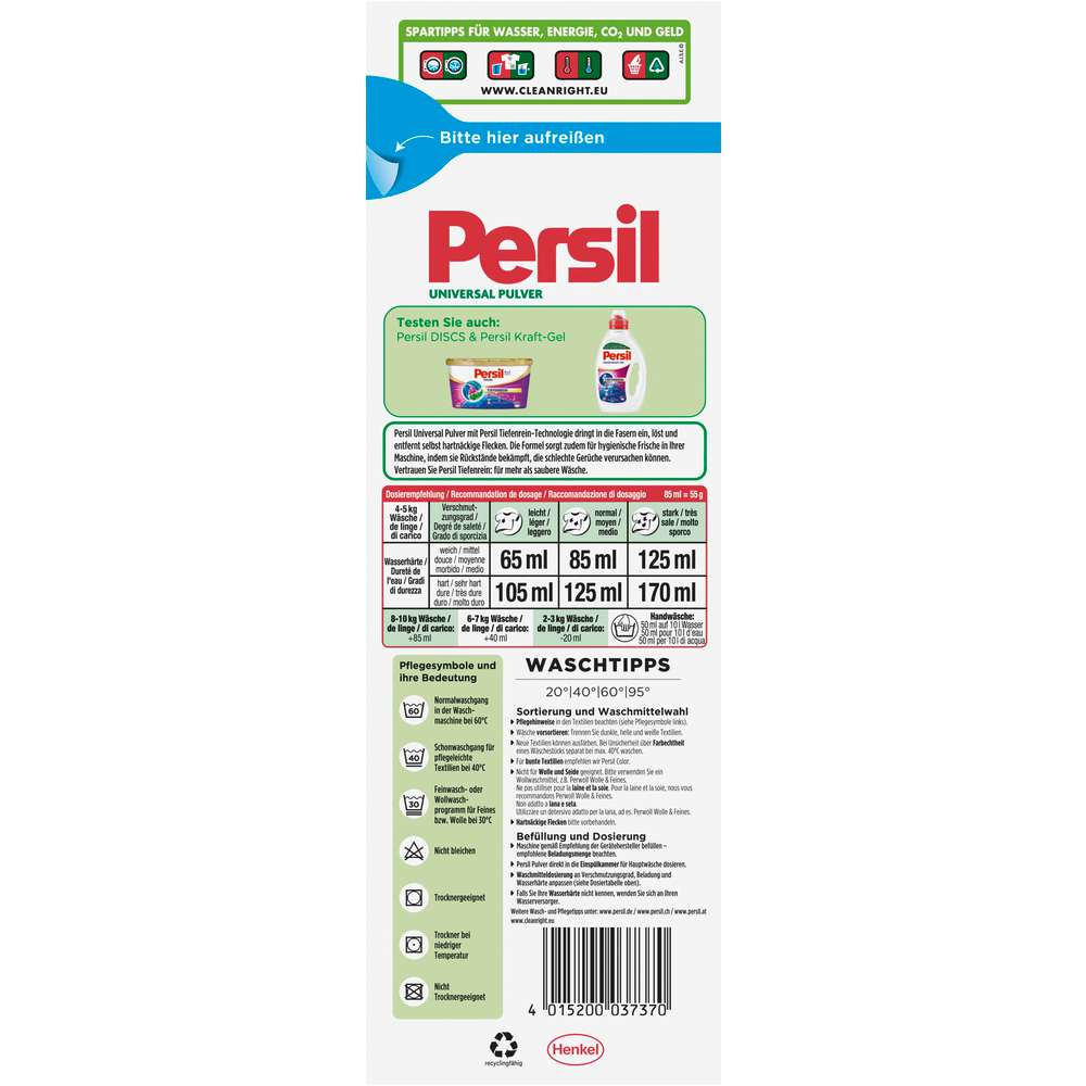 Produktabbildung Persil Universal-Waschmittel, Pulver, Tiefenrein
