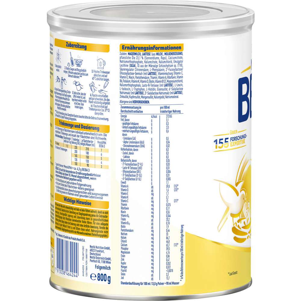 Produktabbildung Nestle Beba Folgemilch 3 ab 10. Monat