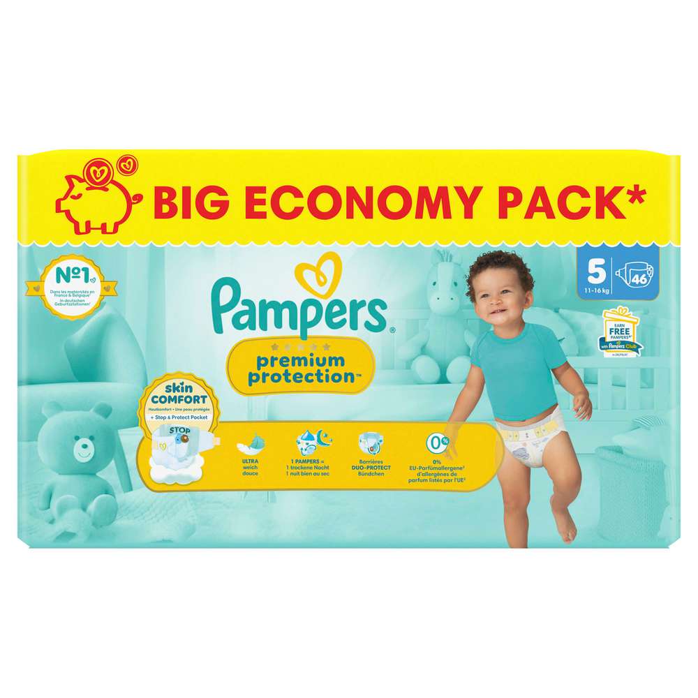 Produktabbildung Pampers Windeln Premium Protection Gr.5 Junior 11-16 kg, Monatsbox