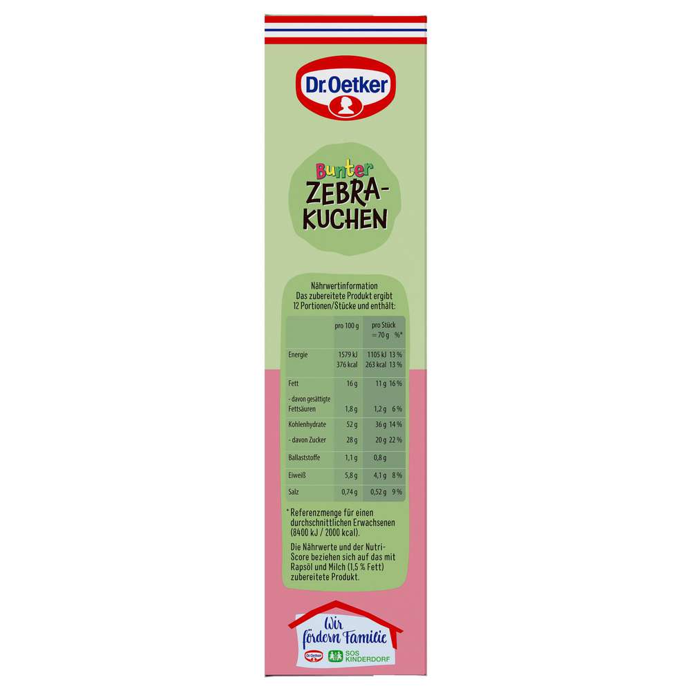 Produktabbildung Dr. Oetker Bunter Zebrakuchen