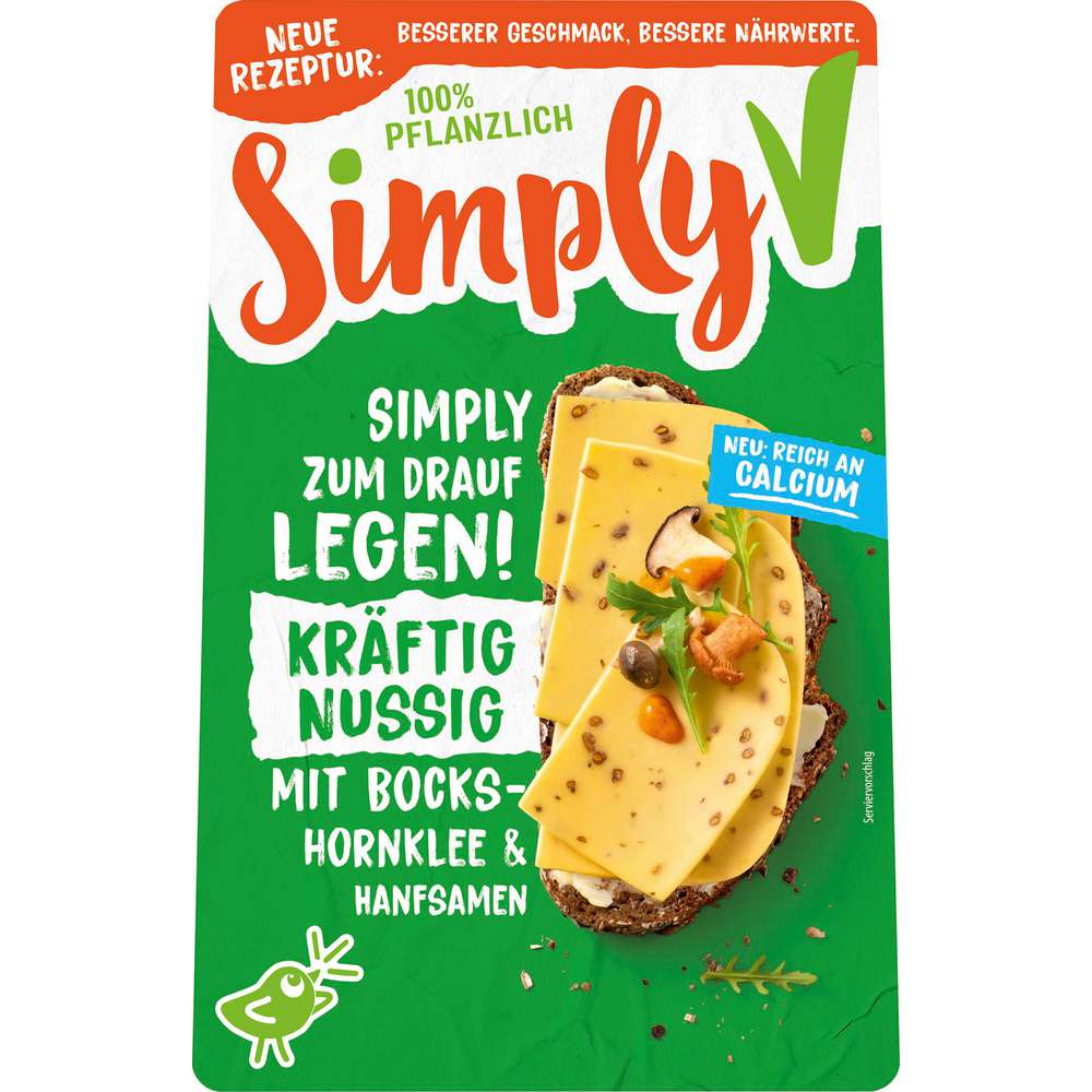 Produktabbildung Simply V Käseersatz-Scheiben Bockshornklee & Hanfsamen Vegan