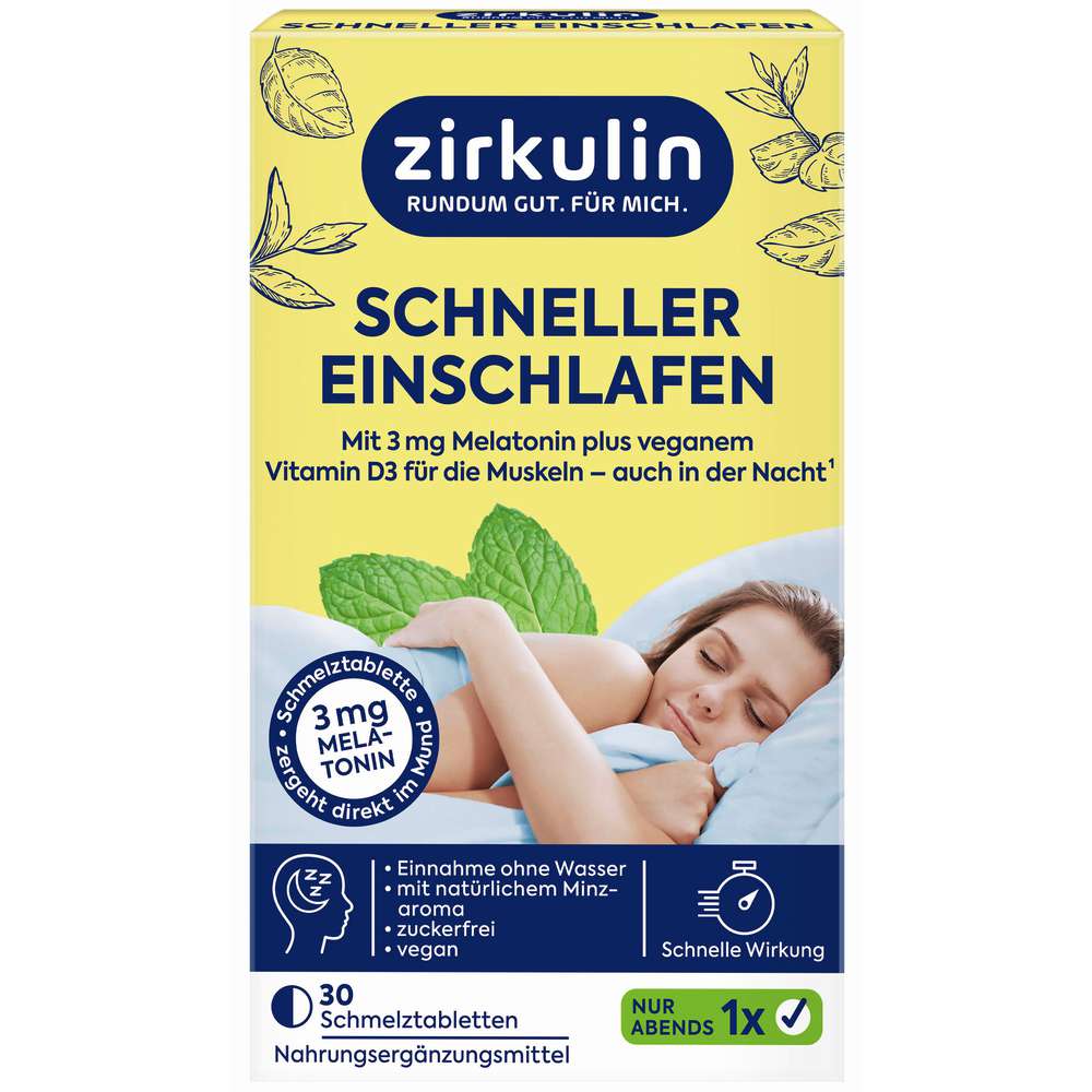 Produktabbildung Zirkulin Melatonin plus Schmelztabletten