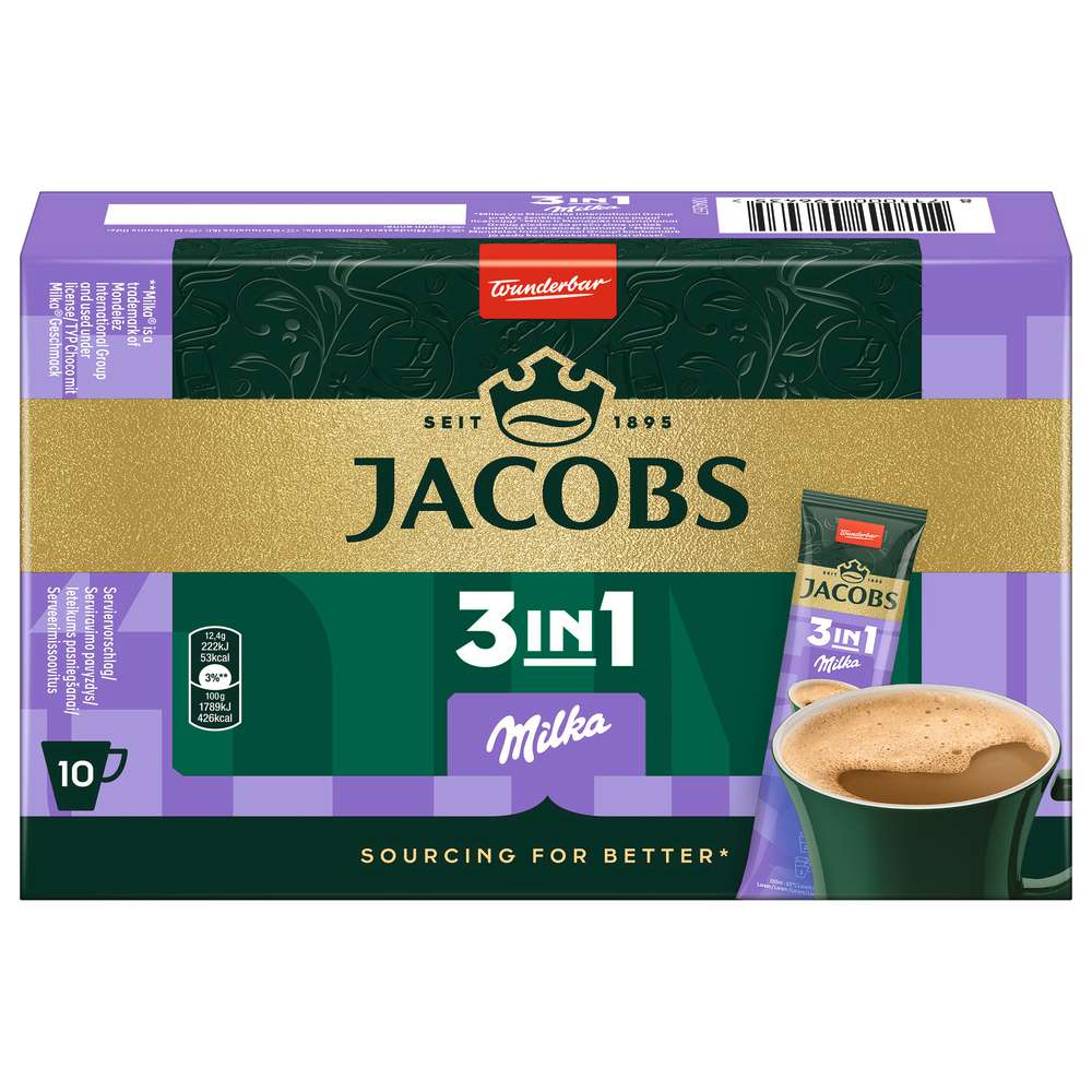 Produktabbildung Jacobs Instantkaffee 3in1 Milka, Portionssticks