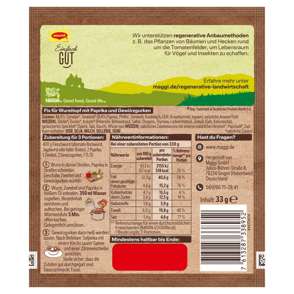 Produktabbildung Maggi Gewürzmischung Fix, Soljanka 100 % natürliche Zutaten