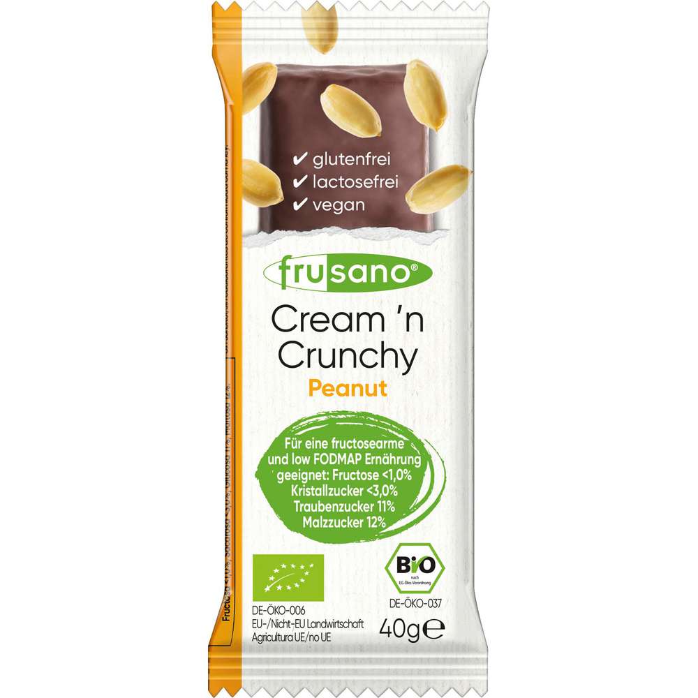 Produktabbildung Frusano Bio Müsliriegel, Cream n Crunchy/Peanut