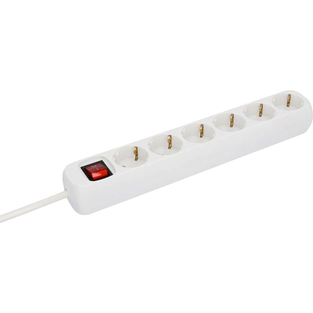 Produktabbildung EVB Steckdosenleiste 6-fach mit Schalter 1,4 m weiß