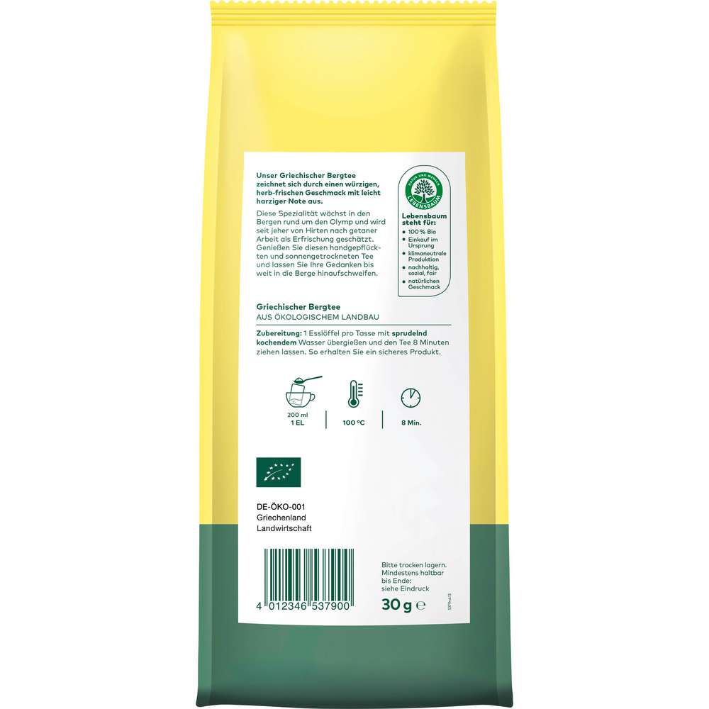 Produktabbildung Lebensbaum Bio Kräutertee lose, Griechischer Bergtee