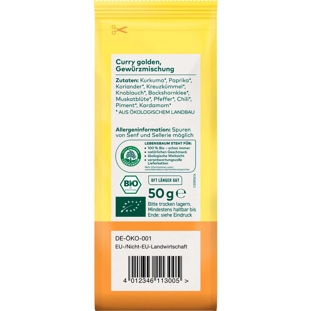 Produktabbildung Lebensbaum Curry golden