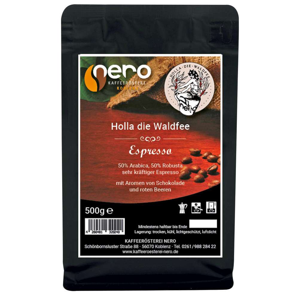 Produktabbildung Nero Holla die Waldfee Espresso, ganze Bohne