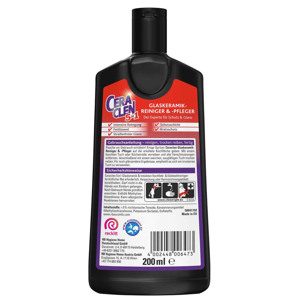 Produktabbildung Ceraclen 3in1 Reiniger & Pflege für Glaskeramik