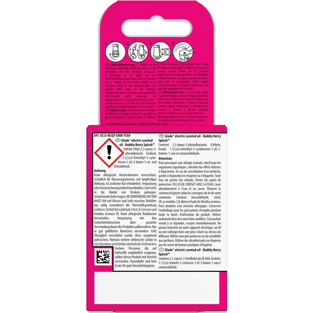 Produktabbildung Glade Duftstecker Electric Scented Oil Nachfüller, Bubbly Berry