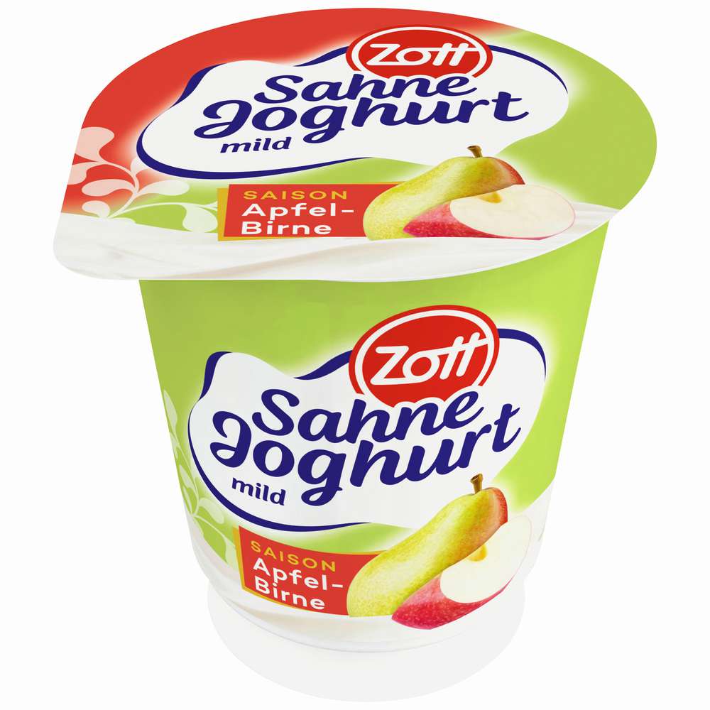 Produktabbildung Zott Sahnejoghurt mild, Apfel-Birne