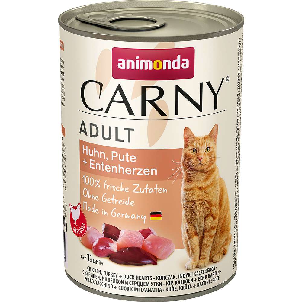 Produktabbildung animonda Katzen-Nassfutter Carny, Huhn/Pute/Entenherz