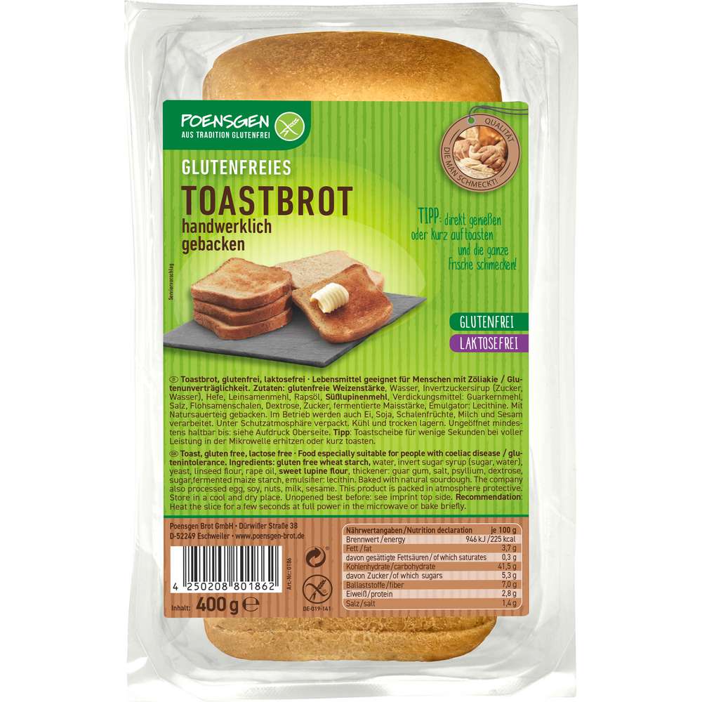 Produktabbildung Pönsgen Toastbrot, glutenfrei