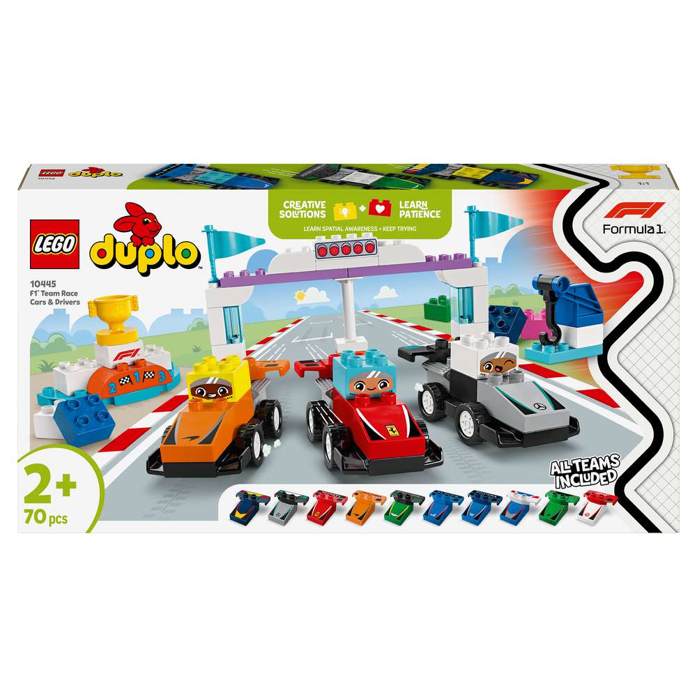 Produktabbildung Lego LEGO DUPLO Town F1 Team Rennautos mit Rennfahrern 10445