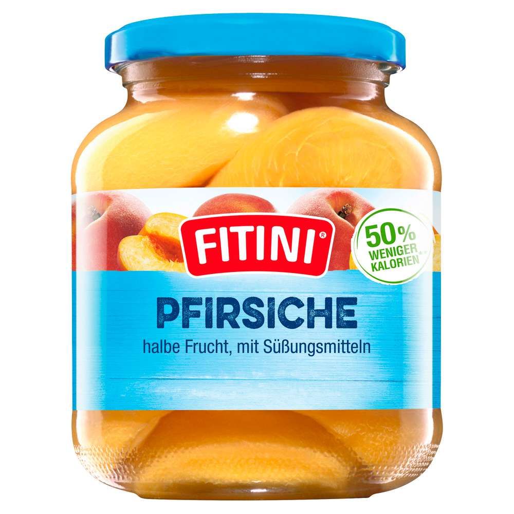 Produktabbildung Fitini Pfirsiche, halbe Frucht mit Süßungsmitteln
